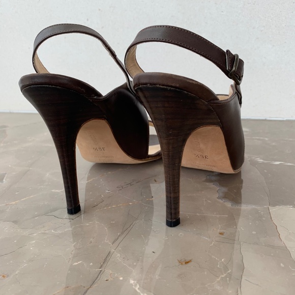 Manolo Blahnik Brown Leather Strappy Sandals, 36.5 - Picture 9 of 14